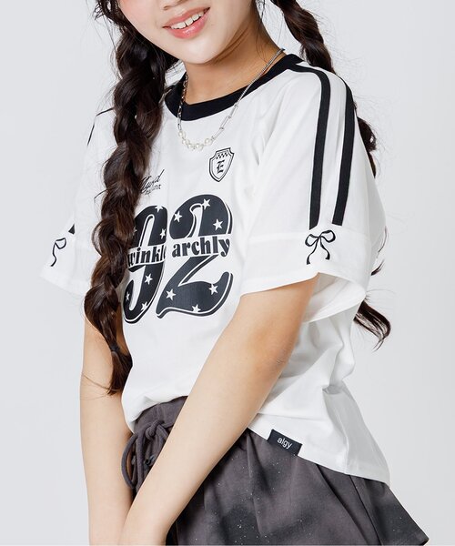 algy（アルジー） tシャツ ナンバリングライン半袖Tシャツ キッズ 子供