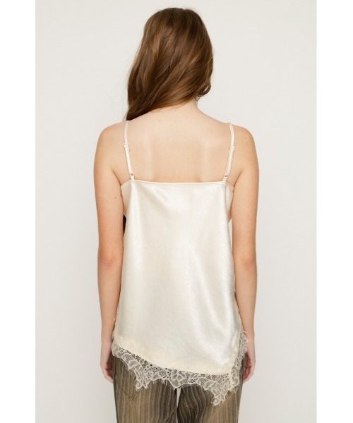 SLY（スライ） tシャツ 半袖 SATIN LACE DOCKING TOPS サテンレース