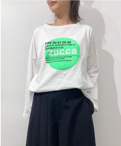 「ZUCCa」 長袖カットソー M size ホワイト レディース_画像2
