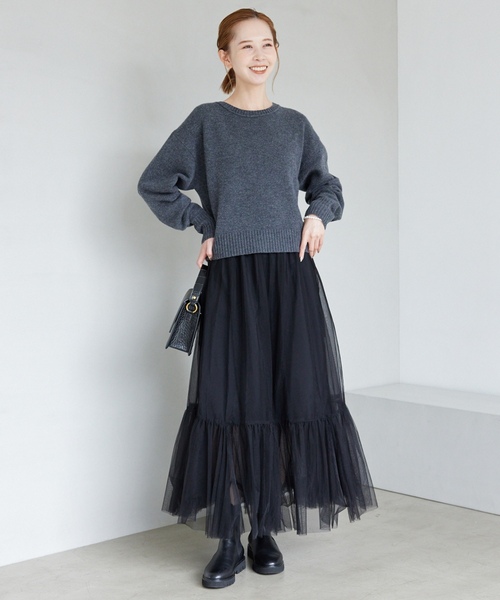 SLOBE IENA（スローブイエナ） ロングスカート 38 ネイビー レディース