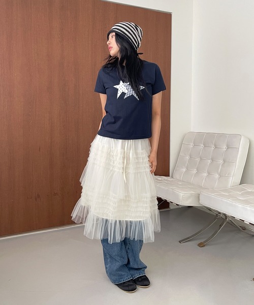 「UNE MANSION」 半袖Tシャツ FREE ホワイト レディース_画像3
