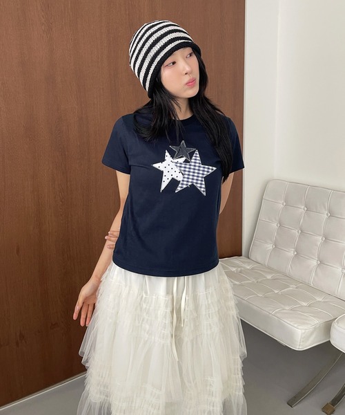 「UNE MANSION」 半袖Tシャツ FREE ホワイト レディース_画像4