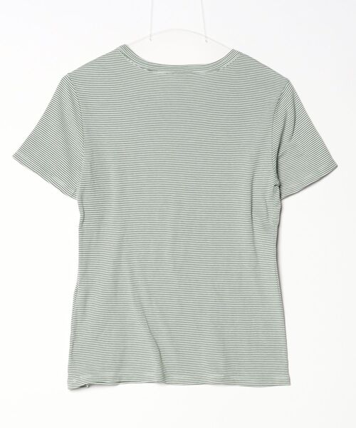 「PETIT BATEAU」 ボーダー柄半袖Tシャツ M グリーン レディース_画像2