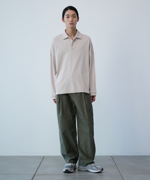 「PUBLIC TOKYO」 長袖ポロシャツ 1 ダークグレー メンズ_画像5