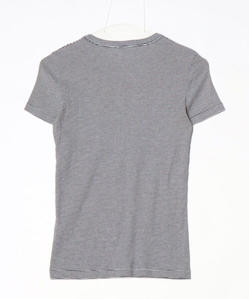 「PETIT BATEAU」 ボーダー柄半袖Tシャツ - ブラック レディース_画像2