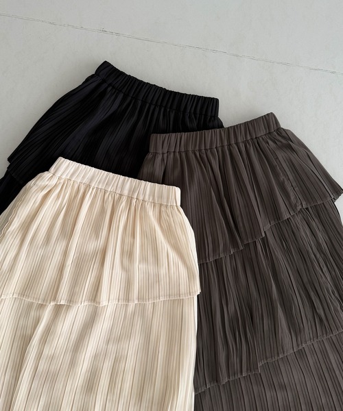 「callautia」 フリルスカート MEDIUM アイボリー レディース_画像4