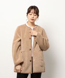 LE GLAZIK（ルグラジック） ノーカラーコート コート FAKE MOUTON