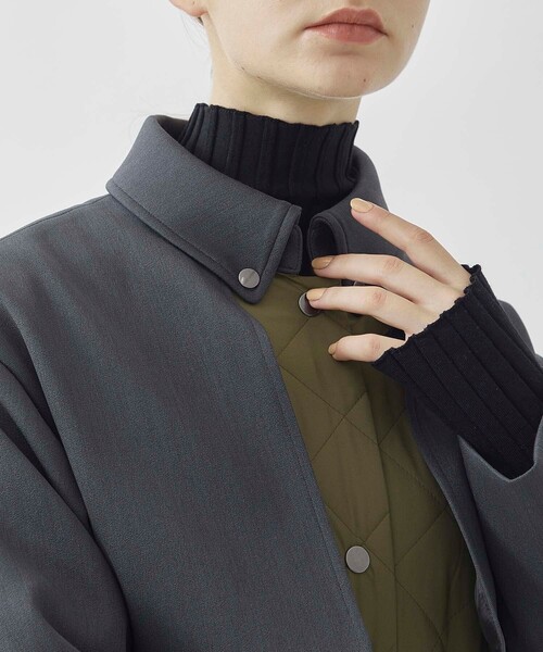 ステンカラーコート キルトドッキングウーレットコート ポリエステル 100%