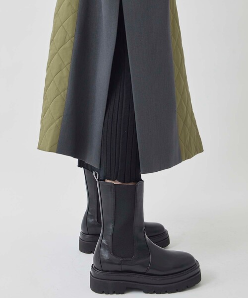ステンカラーコート キルトドッキングウーレットコート ポリエステル 100%