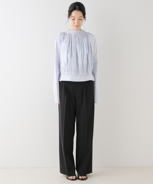 SEEALL シャツ ブラウス 「SEEALL/シーオール」GATHER TOP：ブラウス
