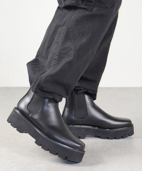 Dedes（デデス） ブーツ +5cm 軽量厚底 スクエア レースアップブーツ