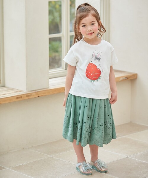 any FAM スカート 裾 刺繍 キッズ 子供服 女の子 : ZOZOTOWN