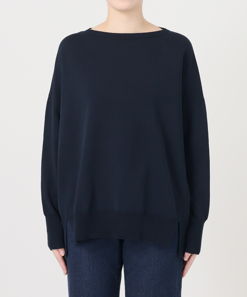 IENA ニット セーター コットンストレッチ NEOワイド長袖プルオーバー