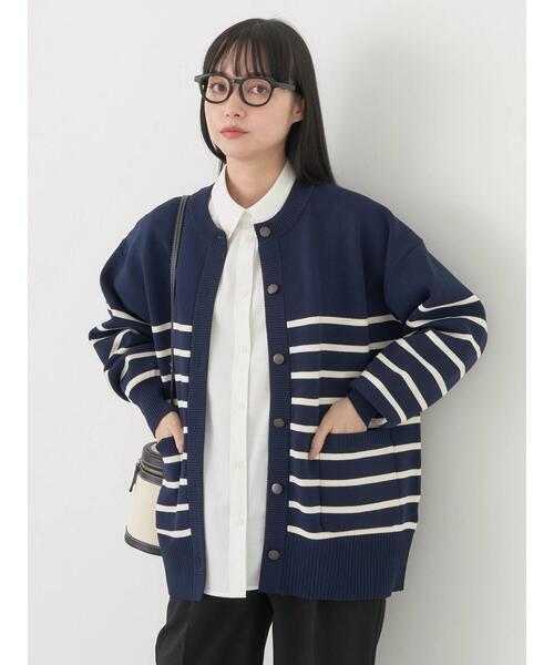 カーディガン 「洗える」ウールミックス ミドル丈カーディガン レディース 自由区 カーディガン 「洗える」ウールミックス ミドル丈