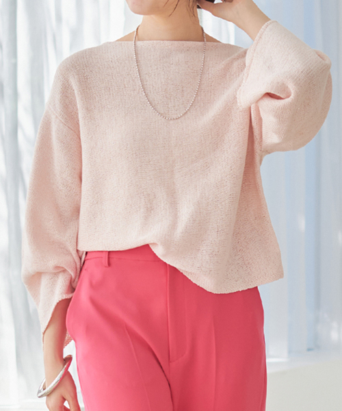 【美品】 プラージュ ヨコアミボートネックニット ニット プルオーバー plage ニット テープヤーン ヨコアミボートネックニット