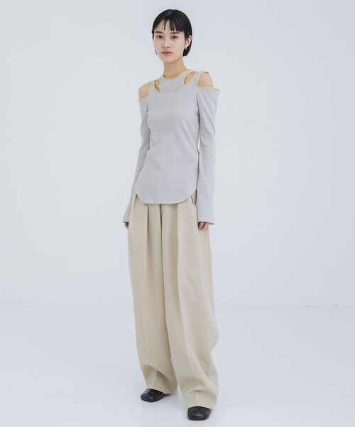 tシャツ 「THINGS THAT MATTER/シングス ザット マター」NOTCH DESIGN TERECO RIB TOPS/ノッチデザインテ MAISON SPECIAL tシャツ 「UNISEX」Abstract Mini Hand-Printed