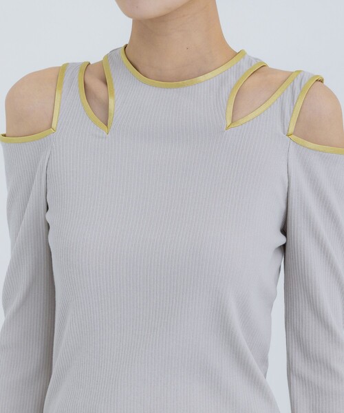 tシャツ THINGS THAT MATTER NOTCH DESIGN TERECO RIB TOPS レディース THINGS THAT MATTER tシャツ NOTCH DESIGN TERECO RIB TOPS