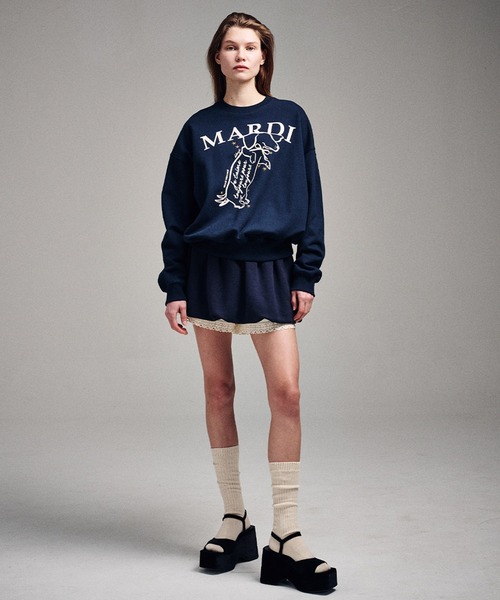 MARDI DDANJI CH02 スウェット SWEATSHIRT DDANJI CH.02_WHITE BLACK - MARDI MERCREDI