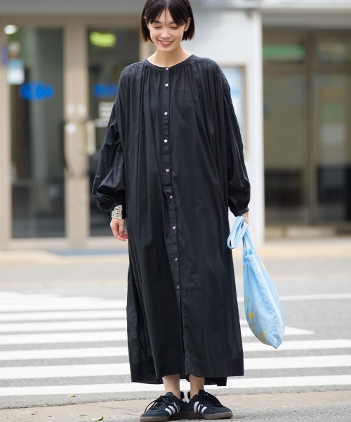 OMNES（ファッション） ワンピース コットンボイル袖ボリューム