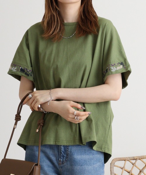 星座刺繍ドルマンTシャツ emago レディース トップス カーディガン 半袖 ナチュラル カジュアル 北欧 大人の 楽天市場】星座刺繍ドルマンTシャツ emago レディース トップス