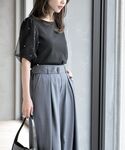 tシャツ チュールパールハーフスリーブカットプ...の詳細画像2