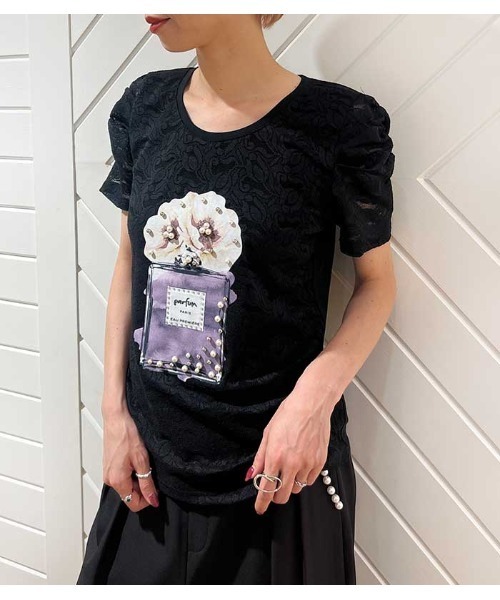 【SALE】【DESERT ROSE】ビジュー装飾ダルメシアンプリントTシャツ▼☆BDCS-59 DESERT ROSE】ビジュー装飾ダルメシアンプリントTシャツ Tシャツ