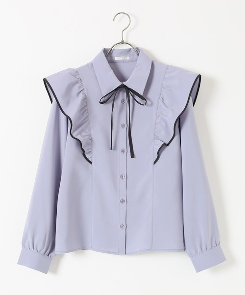 Honeys（ハニーズ） ブラウス シャツ リボン付フリルブラウス
