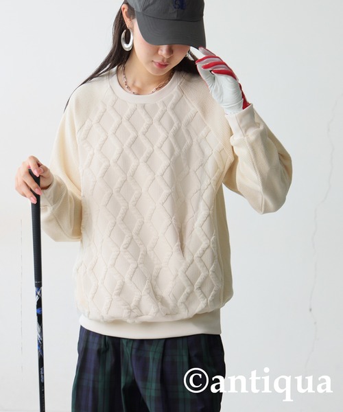 antiqua（アンティカ） antiqua tシャツ 「STCH」エンボスジャガード