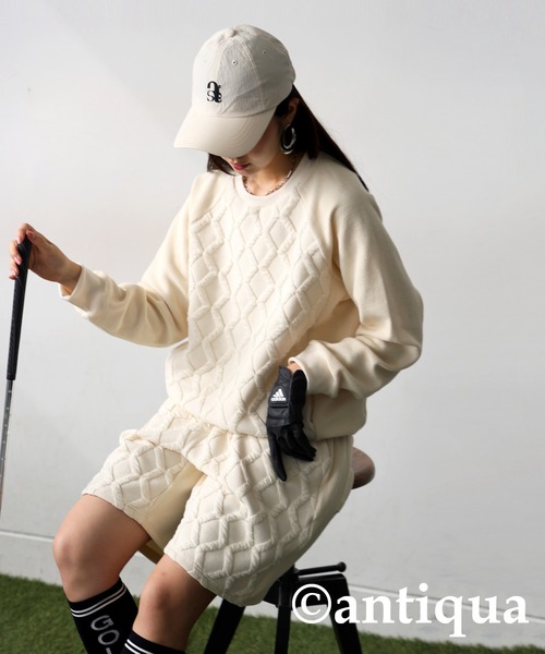 antiqua（アンティカ） antiqua tシャツ 「STCH」エンボスジャガード
