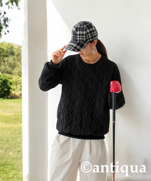antiqua（アンティカ） antiqua tシャツ 「STCH」エンボスジャガード