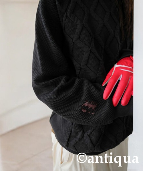 antiqua（アンティカ） antiqua tシャツ 「STCH」エンボスジャガード