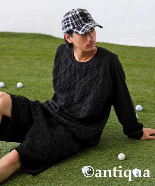 antiqua（アンティカ） antiqua tシャツ 「STCH」エンボスジャガード