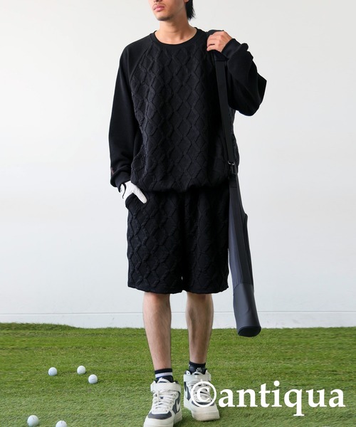antiqua（アンティカ） antiqua tシャツ 「STCH」エンボスジャガード