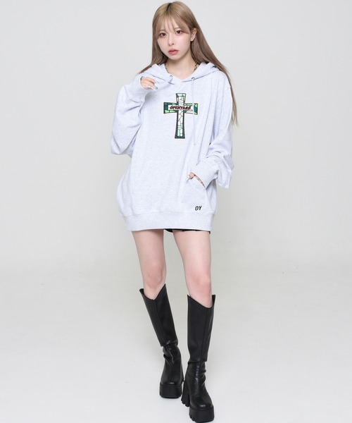 パーカー 「OY/オーワイ」 STAINED GLASS CROSS HOODIE/グラスクロスフーディー レディース メンズ_6