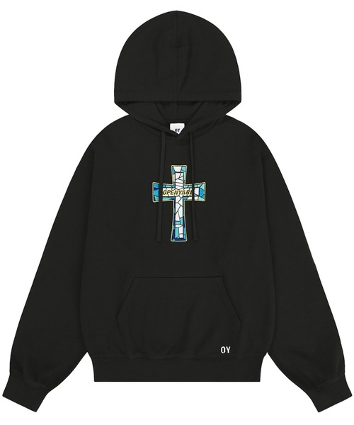 ★OY★STAINED GLASS CROSS HOODIE - BLACK★正規品/直送料込 OY パーカー 「OY/オーワイ」 STAINED GLASS CROSS HOODIE