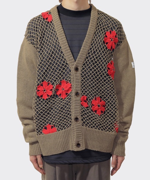 elephant TRIBAL fabrics カーディガン Flower Crochet Cardigan