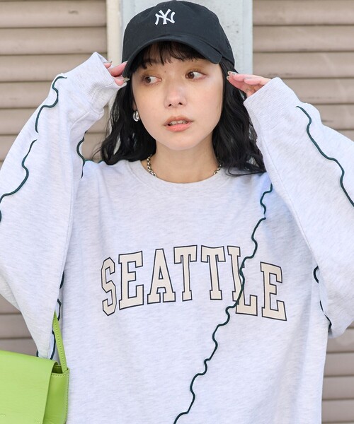 Creek ロゴ グレー スウェット FREAK'S STORE トレーナー スウェット ロゴ 配色メロー