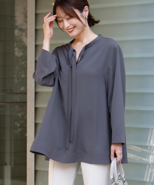 tシャツ Ehre styleオリジナルきれいもカジュアルも！ 1枚で2通りボウタイリボンブラウス レディース Ehre style tシャツ styleオリジナルきれいもカジュアルも！ 1枚