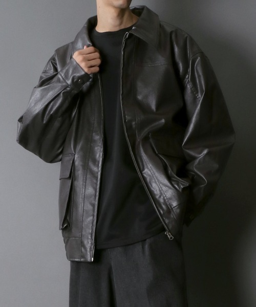 SITRY ブルゾン アウター Synthetic Leather A-2 Jacket/オーバー 
