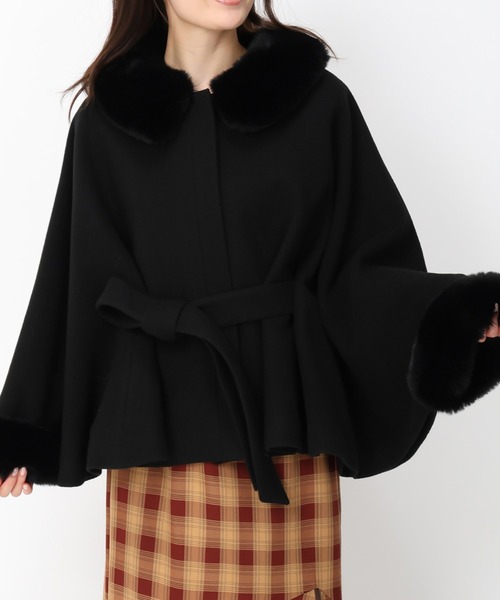 リュバン ポンチョ コート ブラック ミルフィーユクローゼット M ミルフィーユクローゼット バイ ロディスポット | 🎀新作の