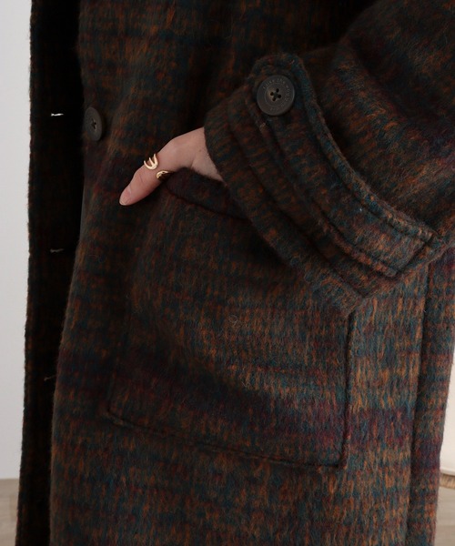 Emago（イマゴ） コート アウター 起毛チェックロングコート