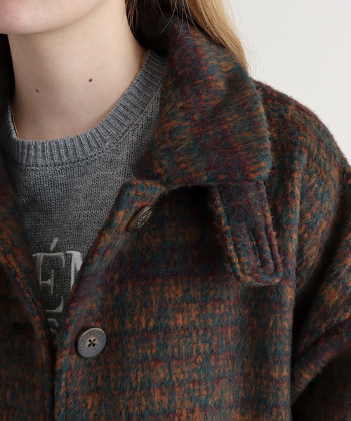 Emago（イマゴ） コート アウター 起毛チェックロングコート