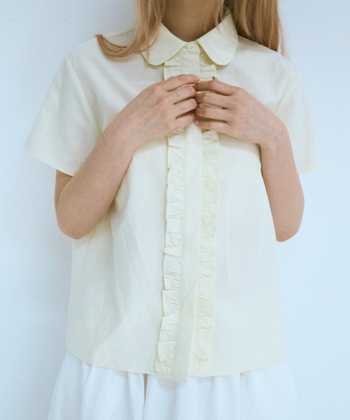 FEKETE ブラウス フリルラウンドカラーシャツ FEKETE ブラウス シャツ frill round collar blouse / フリル