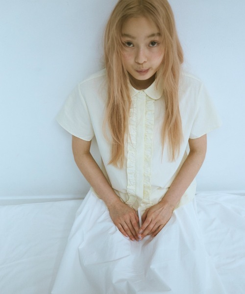 FEKETE（フェケテ） ブラウス シャツ ROUND COLLAR FRILL SHIRT