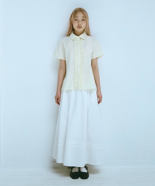 ブラウス シャツ COTTON FRILLED SHIRT コットン フリル シャツ レディース メンズ セール】Frill shirts/フリルシャツ（シャツ/ブラウス