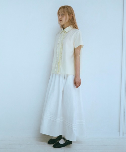 FEKETE ブラウス シャツ ROUND COLLAR FRILL SHIRT / ラウンド