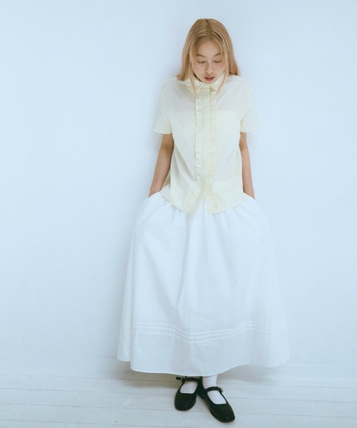 ROUND COLLAR FRILL SHIRT / ラウンドカラーフリルシャツ ROUND COLLAR FRILL SHIRT / ラウンドカラーフリルシャツ