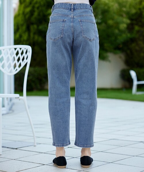 2度短時間着用のみ美品　45rpm 美シルエット　デニム　S ブルー　ストレッチ Tiaclasse ジーンズ デニム デニムパンツ 「安田美沙子さん着用