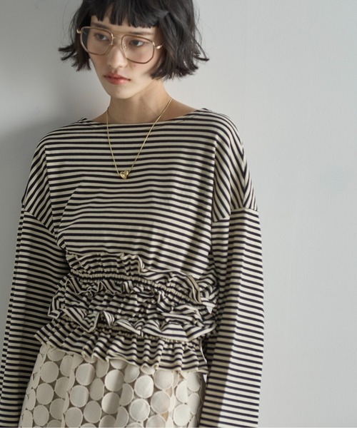 THE Yon tシャツ フリルビスチェセットルーズフィットロンT