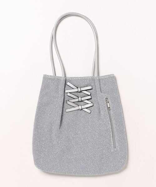 シルバー光沢ハンドバッグ トートバッグ（条件：シルバー系）| ファッション通販